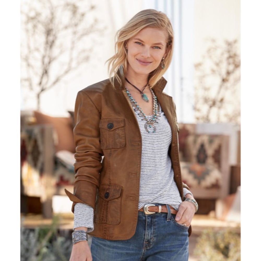 Sundance Button Up Leather Jacket